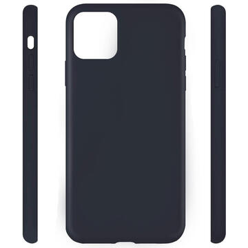 Husa Lemontti Husa Liquid Silicon iPhone 11 Pro Max Dark Blue (protectie 360�, material fin, captusit cu microfibra)