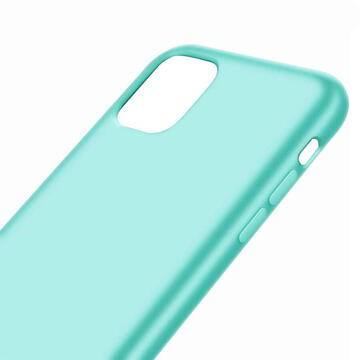 Husa Lemontti Husa Liquid Silicon iPhone 11 Pro Max Tiffany Blue (protectie 360�, material fin, captusit cu microfibra)