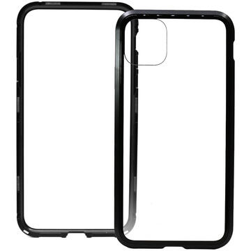 Husa Meleovo Carcasa Magnetica Back Glass iPhone 11 Pro Black (realizata din 2 piese cu inchidere magnetica)