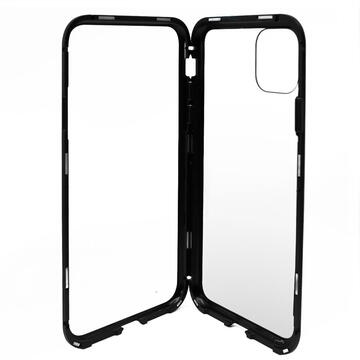 Husa Meleovo Carcasa Magnetica Back Glass iPhone 11 Pro Max Black (realizata din 2 piese cu inchidere magnetica)