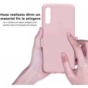 Husa Lemontti Husa Liquid Silicon Samsung Galaxy A70 Pink Sand (protectie 360�, material fin, captusit cu microfibra)