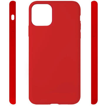 Husa Lemontti Husa Liquid Silicon iPhone 11 Pro Max Red (protectie 360�, material fin, captusit cu microfibra)