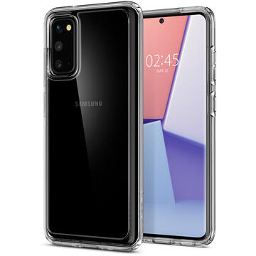 Husa Spigen Husa Crystal Hybrid Samsung Galaxy S20 Crystal Clear