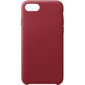 Husa Apple Husa Leather iPhone SE 2020 Red (piele naturala)