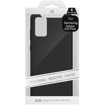 Husa Just Must Husa Defense Liquid Silicone Samsung Galaxy S20 Plus Black (protectie 360�)