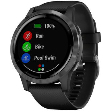 Smartwatch Garmin Vivoactive 4, 1.3 inch, Curea silicon, Black-Slate