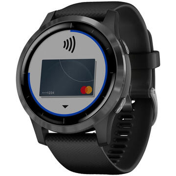 Smartwatch Garmin Vivoactive 4, 1.3 inch, Curea silicon, Black-Slate