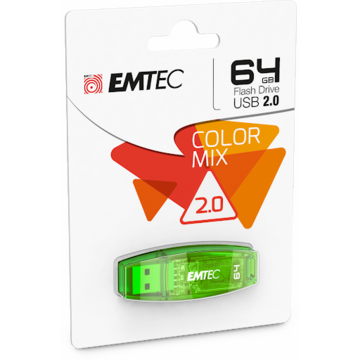 Memorie USB Emtec C410 Color Mix 2.0 64GB USB Stick (green, USB-A 2.0)