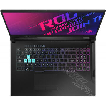 Notebook Laptop Gaming ASUS ROG Strix G17 G712LV cu procesor Intel® Core™ i7-10750H pana la 5.00 GHz, 17.3" Full HD, 144Hz, 16GB, 512GB SSD, NVIDIA® GeForce RTX™ 2060 6GB, Free DOS, Black