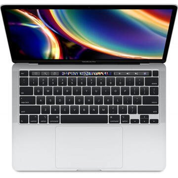Notebook Apple MacBook Pro 13 Retina with Touch Bar, Ice Lake i5 2.0GHz, 16GB DDR4X, 512GB SSD, Intel Iris Plus, Mac OS Catalina, Silver, INT keyboard, Mid 2020