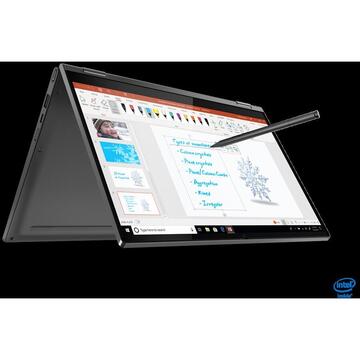 Notebook Lenovo Yoga C640, FHD Touch, Procesor Intel® Core™ i7-10510U (8M Cache, up to 4.90 GHz), 16GB DDR4, 512GB SSD, GMA UHD, Win 10 Home, Iron Grey