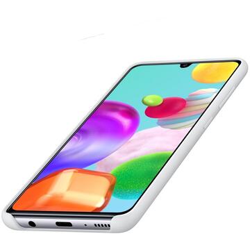 Husa Samsung Galaxy A41 (2020) Silicone Cover White EF-PA415TWEGEU