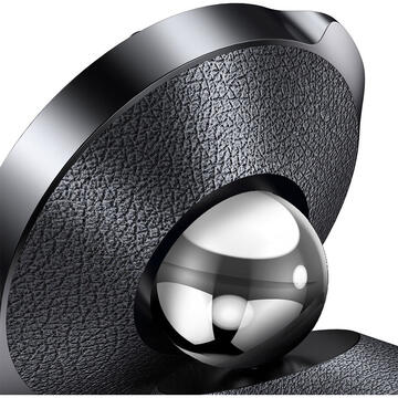 Baseus Suport Auto Small Ears Magnetic Black (piele naturala, rotatie 360�, prindere la sistemul de ventilatie)
