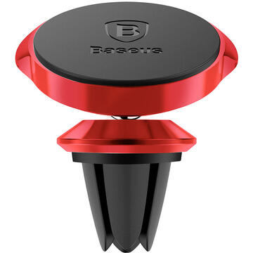 Baseus Suport Auto Small Ears Magnetic Red (rotatie 360�, prindere la sistemul de ventilatie)