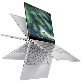 Notebook Asus Chromebook Flip C436FA, FHD Touch, Procesor Intel® Core™ i5-10210U (6M Cache, up to 4.20 GHz), 8GB, 128GB SSD, GMA UHD, Chrome OS, Aerogel White