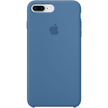 Husa Husa originala din Silicon Denim Albastru pentru Apple iPhone 7 Plus si iPhone 8 Plus