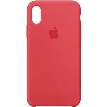 Husa Husa originala din Silicon Raspberry Rosu pentru APPLE iPhone X si iPhone Xs