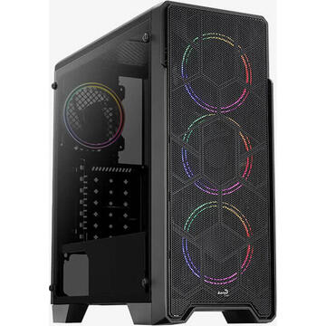 Carcasa Aerocool Ore Tempered Glass, tower case (black, tempered glass)