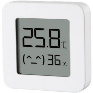Senzor de temperatura si umiditate Xiaomi Mi 2, cu afisaj digital, Bluetooth, Smart Home, Alb