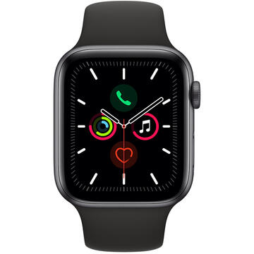 Smartwatch Apple Watch 5 GPS Space Grey Aluminium Case 40mm cu Black Sport Band