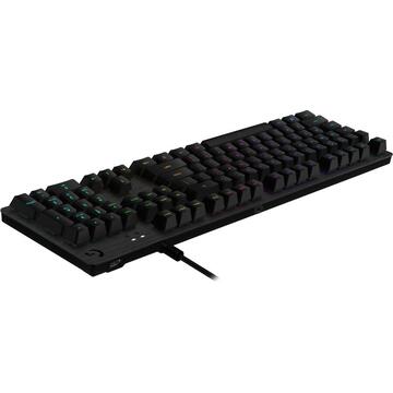 Tastatura Logitech G513 Carbon GX Brown Tactile Switch, RGB LED, USB, Layout US, Black