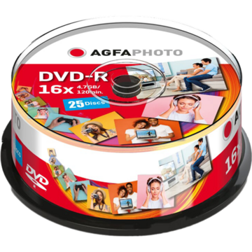 1x25 AgfaPhoto DVD-R 4,7GB 16x Speed, Cakebox