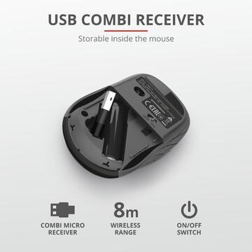 Mouse Trust Duco Dual, USB Wireless, Black