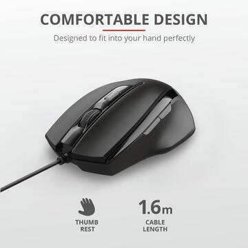 Mouse Trust Voca Comfort, USB, Black