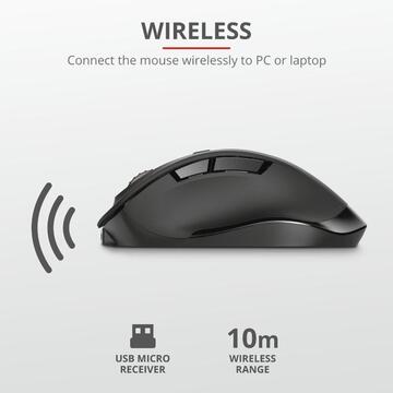 Mouse Trust Fryda, USB Wireless, Black