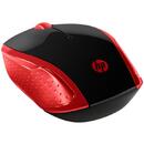 Mouse HP 200, USB Wireless, Black-Red