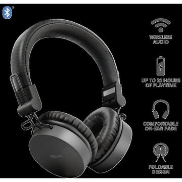 Casti Trust Tones Bluetooth Wireless Headphone