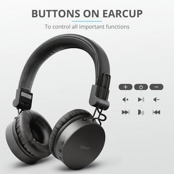 Casti Trust Tones Bluetooth Wireless Headphone