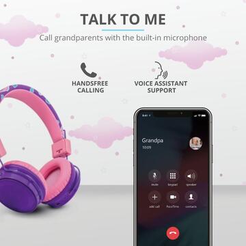Casti Trust Comi Bluetooth Kids Headphone Purp