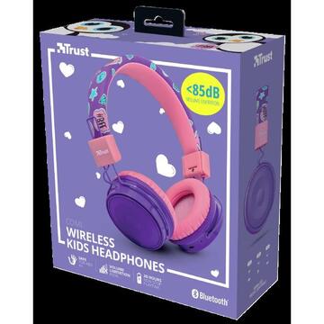 Casti Trust Comi Bluetooth Kids Headphone Purp