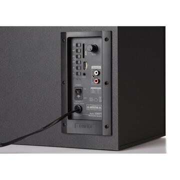BOXE EDIFIER 2.1, RMS:   48W (2 x 12W, 1 x 24W), bluetooth, volum, bass, black; raport semnal-zgomot: #85dBA, frecventa raspuns - sateliti: 210Hz - 20kHz, subwoofer: 20Hz - 120kHz, cu port USB/SD, black, "XM6BT-BK" (include timbru verde 5 leu)