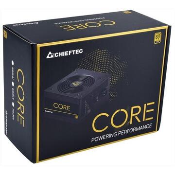 Sursa SURSA CHIEFTEC 500W (real), Core series, fan 12cm, certificare 80PLUS Gold, 1x CPU 4+4, 1x PCI-E (6+2), 4x SATA "BBS-500S"