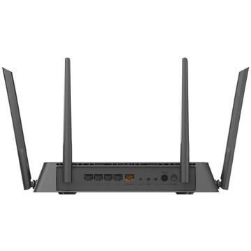 Router wireless ROUTER D-LINK wireless 1900Mbps, 4 porturi Gigabit, 4 antene externe, Dual Band AC1900 (1300/600Mbps), AC SmartBeam, MU-MIMO, black "DIR-878"  (include timbru verde 1 leu)