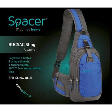 Spacer Rucsac Sling pentru laptop Negru/Albastru
