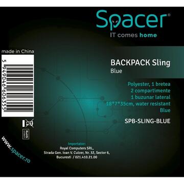 Spacer Rucsac Sling pentru laptop Negru/Albastru