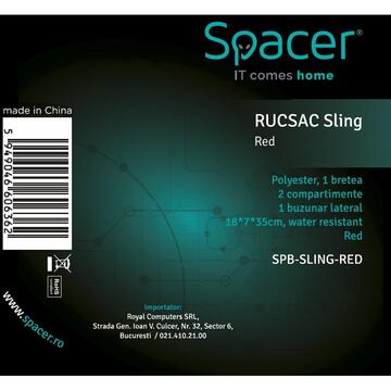 Spacer Rucsac Sling pentru laptop Negru/Rosu