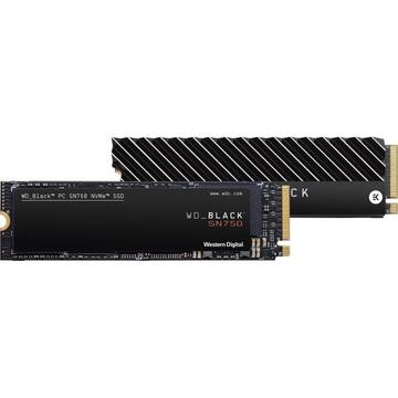 SSD Western Digital Black SN750 500 GB Solid State Drive (black, PCIe Gen 3 x4, M.2 2280 with heat sink)