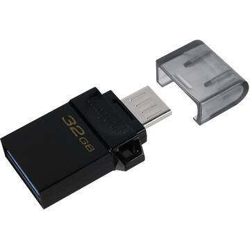 Memorie USB Kingston DataTraveler microDuo3 G2 USB flash drive 32 GB USB Type-A / Micro-USB 3.2 Gen 1 (3.1 Gen 1) Black
