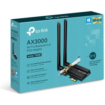 TP-LINK Archer TX50E AX3000 Wi-Fi 6 Bluetooth 5.0 PCIe Adapter