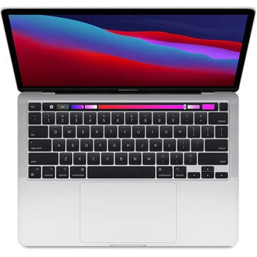 Notebook MacBook Pro 13 Retina with Touch Bar, Apple M1 chip (8-core CPU), 8GB, 512GB SSD, Apple M1 8-core GPU, macOS Big Sur, Silver, RO keyboard