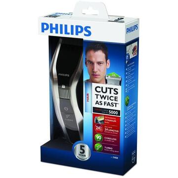 Aparat de tuns corporal Philips HAIRCLIPPER Series 5000 HC5450/16 hair trimmers/clipper Black, Silver