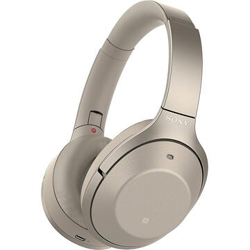 Casti Sony WH-1000XM2B, Noise canceling, Hi-Res, Wireless, Bluetooth, NFC, Auriu