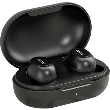 QCY Casti Wireless Bluetooth T9S True Wireless In Ear, Microfon, Control Tactil, IPX4, Negru