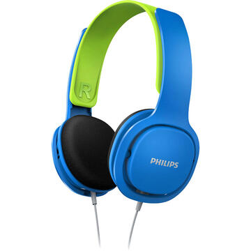 Casti Philips Casti Audio Kids Over Ear, Microfon, Mufa Jack 3,5 mm, Albastru