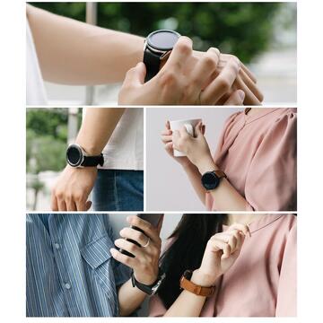 Curea din piele Ringke Leather One Classic Band pentru Samsung Galaxy Watch 3 45mm / marime 22mm Negru