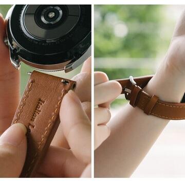 Curea din piele Ringke Leather One Classic Band pentru Samsung Galaxy Watch 3 45mm / marime 22mm Maro